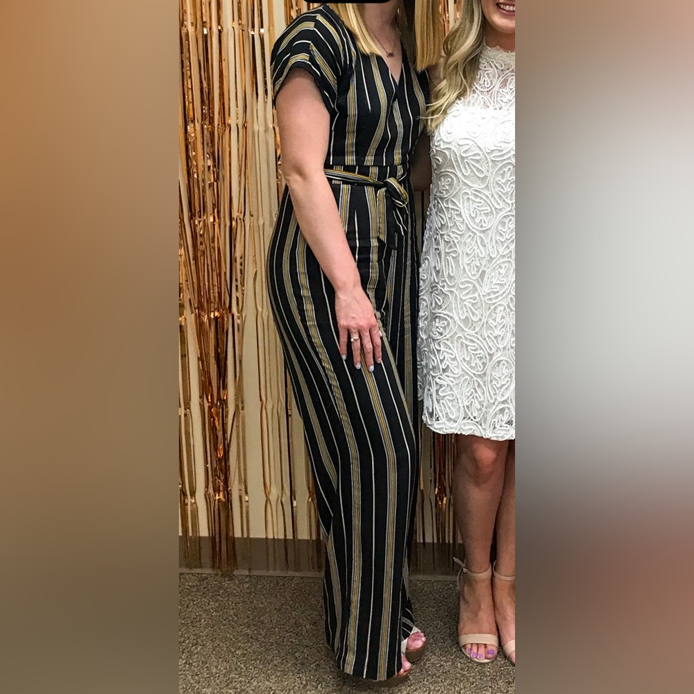 Miami Black Striped Jumpsuit